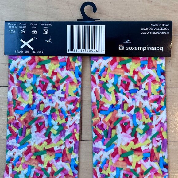 Empire Sox Multi Colorful Sprinkles Design Novelty Crew Socks Size Girl 6-13 - Picture 10 of 14